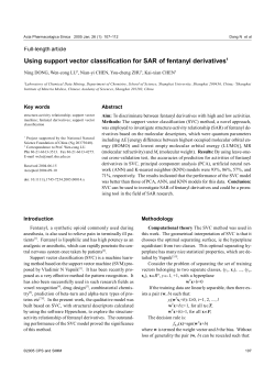 Using support vector classification for SAR of fentanyl