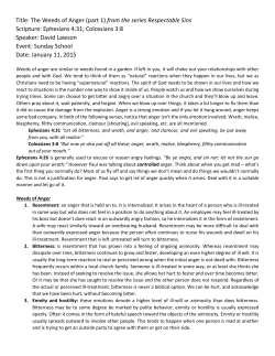 The Weeds of Anger (part 1) - Faith Free Will Baptist Church