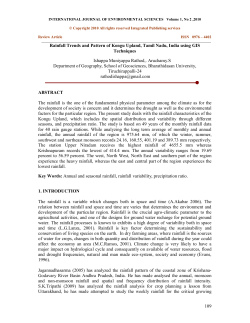 109 Rainfall Trends and Pattern of Kongu Upland, Tamil Nadu, India