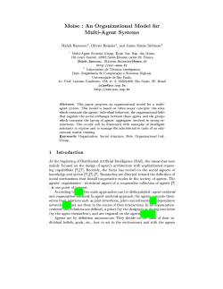 MOISE : An Organization Model for Multi-Agent Systems - PCS