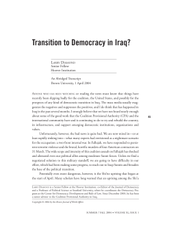 Transition to Democracy in Iraq?