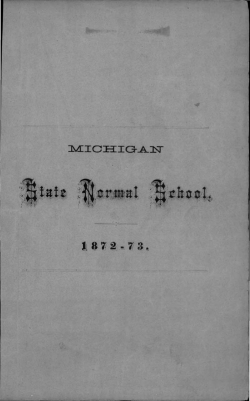Michigan State Normal Catalog, 1872