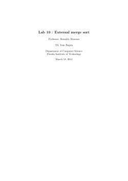 Lab 10 : External merge sort