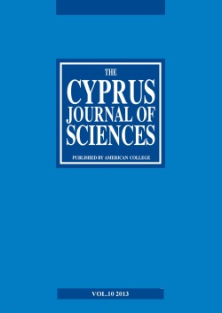 Cyprus Journal of Sciences Vol. 10