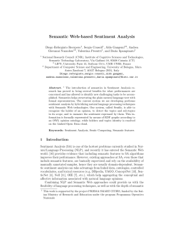Semantic Web-based Sentiment Analysis