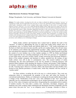 Media Hysteresis - Alphaville: Journal of Film and Screen Media