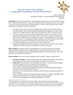 Because a thesis is like a buffalo:1 A rough guide to publishing your