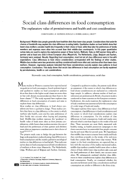 Social class differences in food consumption