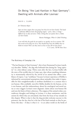 On Being &ldquo;the Last Kantian in Nazi Germany&rdquo;: Dwelling with Animals