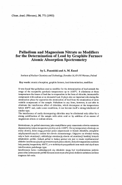 Palladium and Magnesium Nitrate as Modifiers for the Determination