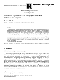 Nanometric superlattices: non-lithographic fabrication, materials