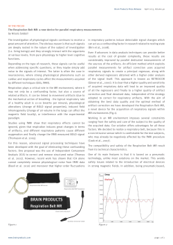 IN THE FOCUS The Respiration Belt MR: a new