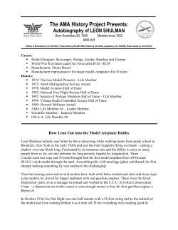 Autobiography of LEON SHULMAN - Academy of Model Aeronautics