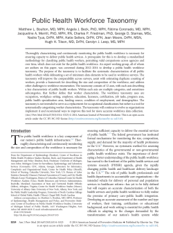 Public Health Workforce Taxonomy