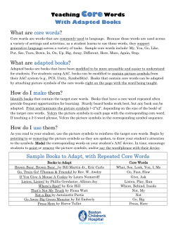 Teaching CoreWords With Adapted Books What are core words
