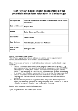 Peer Review: Social impact assessment on the potential salmon