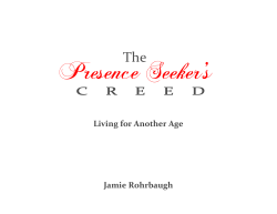 The Presence Seeker`s Creed