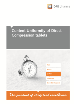 Content Uniformity of Direct Compression tablets