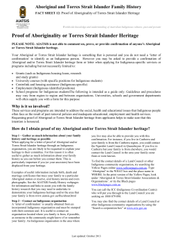 Proof of Aboriginality of Torres Strait Islander Heritage