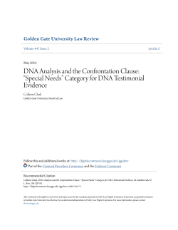 Category for DNA Testimonial Evidence
