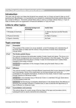 C1a The particulate nature of matter