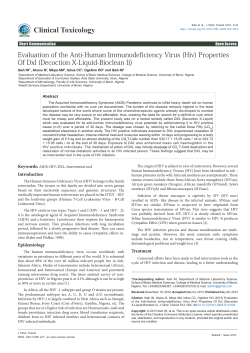 Evaluation of the Anti-Human Immunodeficiency Virus (Hiv