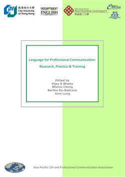 Language for Professional Communication: Research, Practice