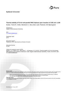 Syddansk Universitet Thermal stability of G-rich anti