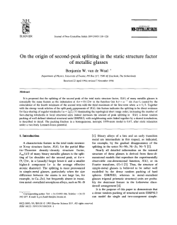 NE On the origin of second-peak splitting in the static structure factor