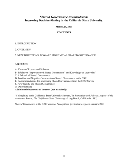 Shared Governance Reconsidered: Improving Decision