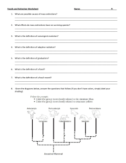 Fossils and Extinction Worksheet Name: P: _ 1. What are possible
