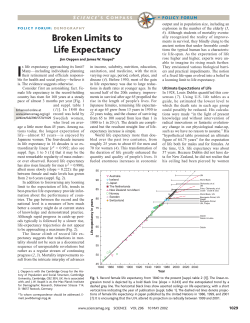 (2002) `The broken limits to life expectancy`