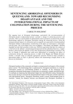 sentencing aboriginal offenders in queensland