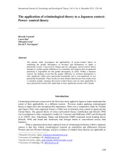 Power- control theory - International Journal of Criminology and