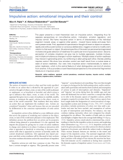 Impulsive action: emotional impulses and their control