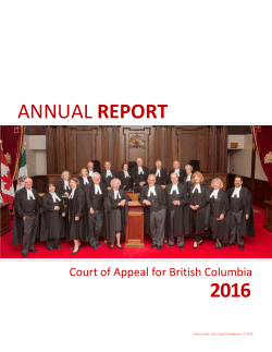annual report 2016 - The Courts of British Columbia