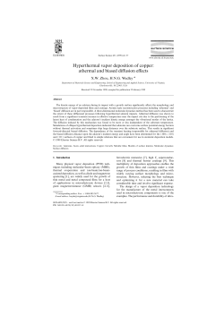 Hyperthermal vapor deposition of copper