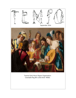 TEMPO Newsletter Fall 2016 - Toronto Early Music Players