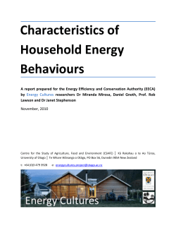Characteristics of Household Energy Behaviours
