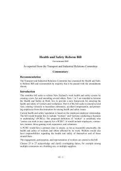 Health and Safety Reform Bill