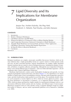 Lipid Diversity and Its Implications for Membrane Organization