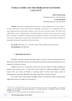 public goods and the problem of economic calculus