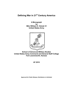 Defining War in 21st Century America