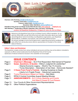 August 2015 - Republican Party of San Luis Obispo County