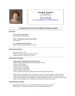 curriculum vitae - Andover Newton Theological School