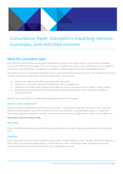 Exemptions impacting overseas businesses, and restricted
