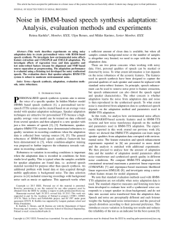 Noise in HMM-based speech synthesis adaptation