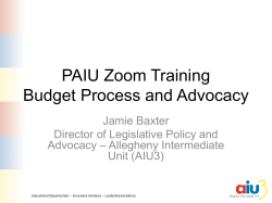 PAIU Zoom Training Budget Process and Advocacy