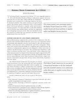 The statute created a new government agency, the Federal Trade