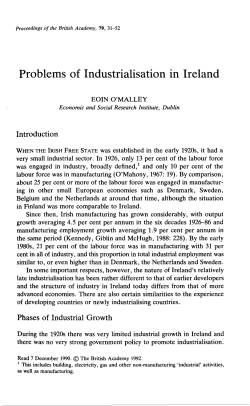 Problems of Industrialisation in Ireland